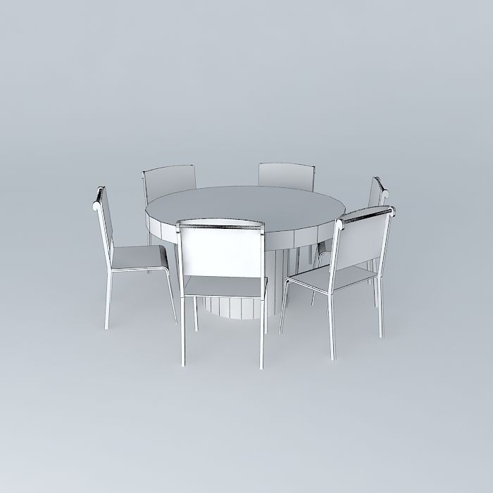 dinner table dining table Free 3D model_3