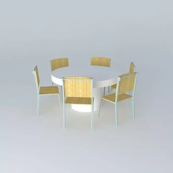 dinner table dining table Free 3D model_0