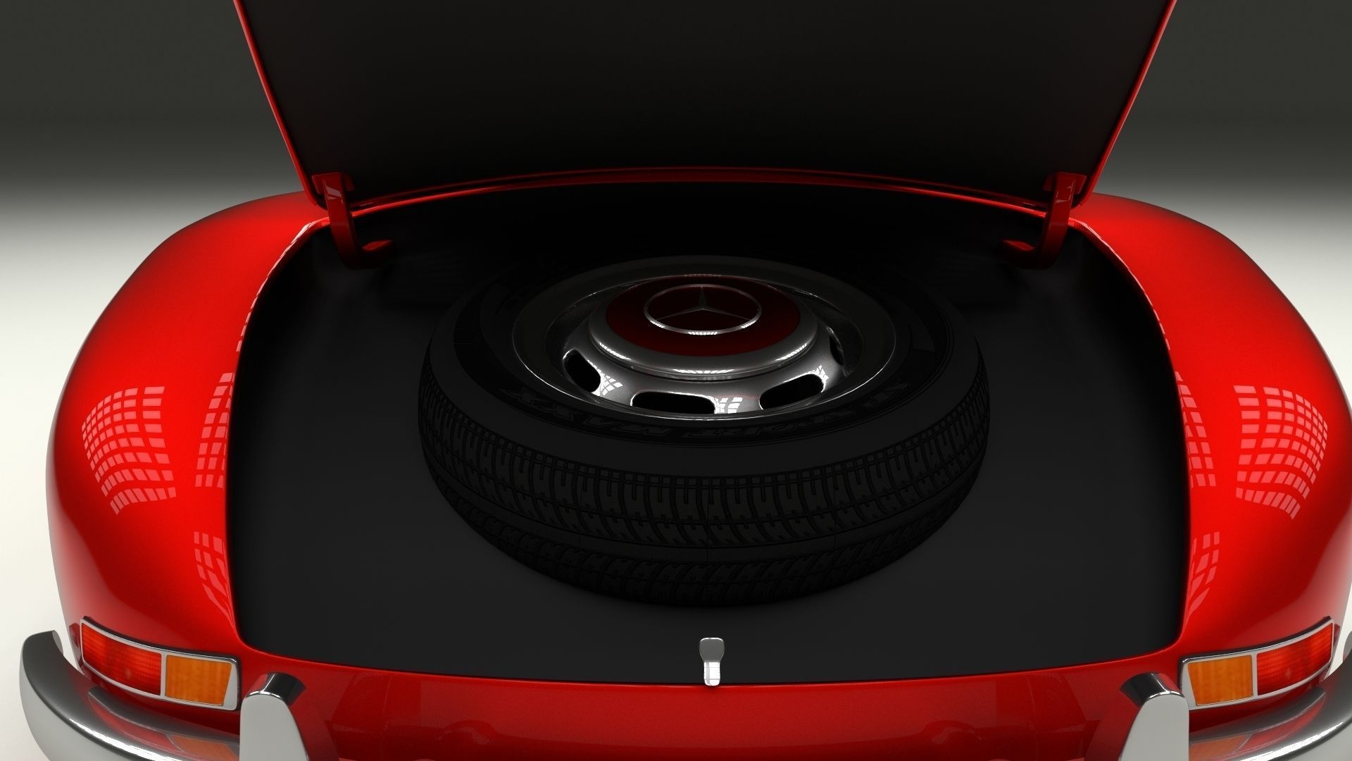 Fully Modelled Mercedes 300SL Roadster Red 3D model_12