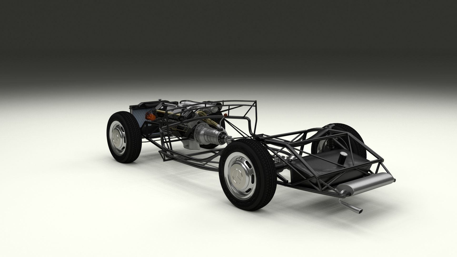 Fully Modelled Mercedes 300SL Roadster Red 3D model_20