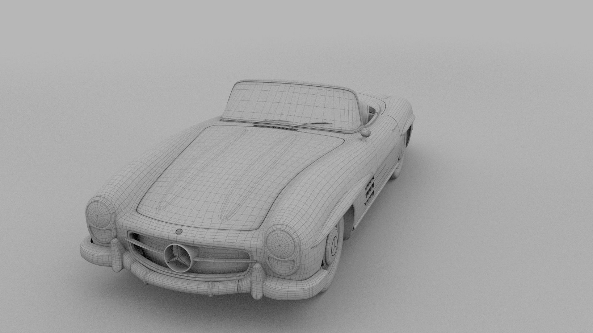 Fully Modelled Mercedes 300SL Roadster Red 3D model_32