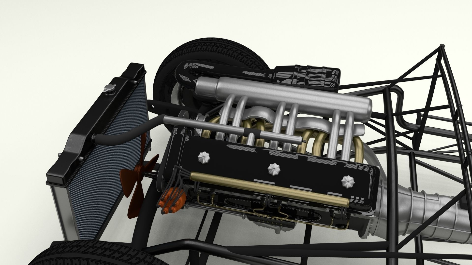 Fully Modelled Mercedes 300SL Roadster Red 3D model_14