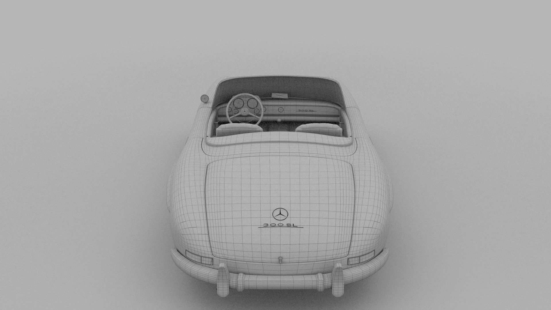 Fully Modelled Mercedes 300SL Roadster Red 3D model_39