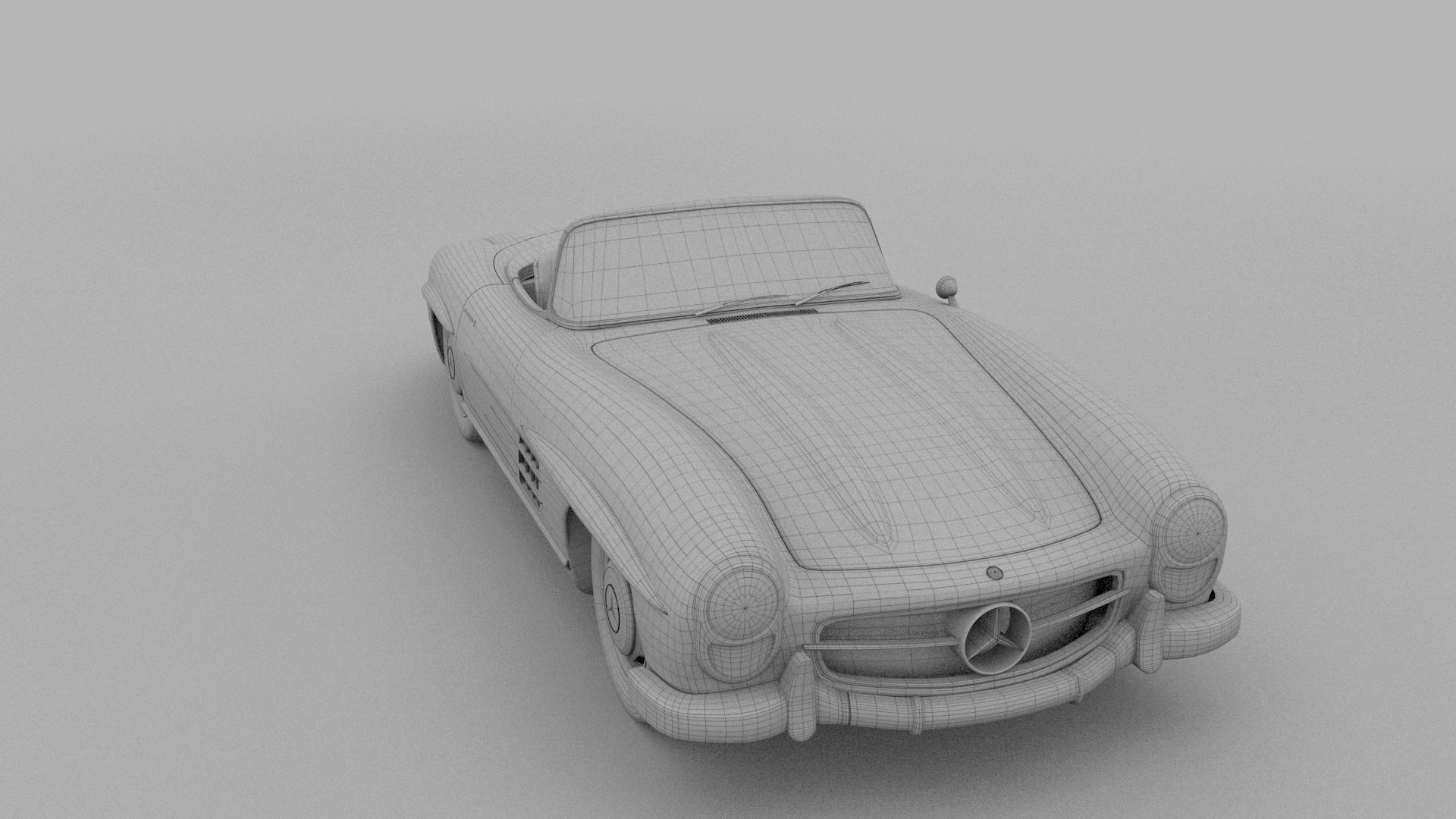 Fully Modelled Mercedes 300SL Roadster Red 3D model_37