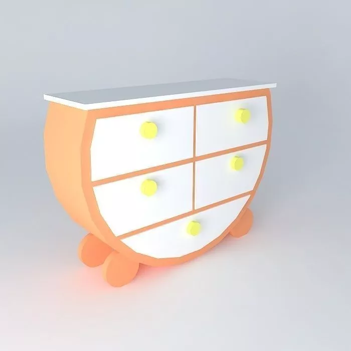 kid chest of drawers comoda infantil Free 3D model