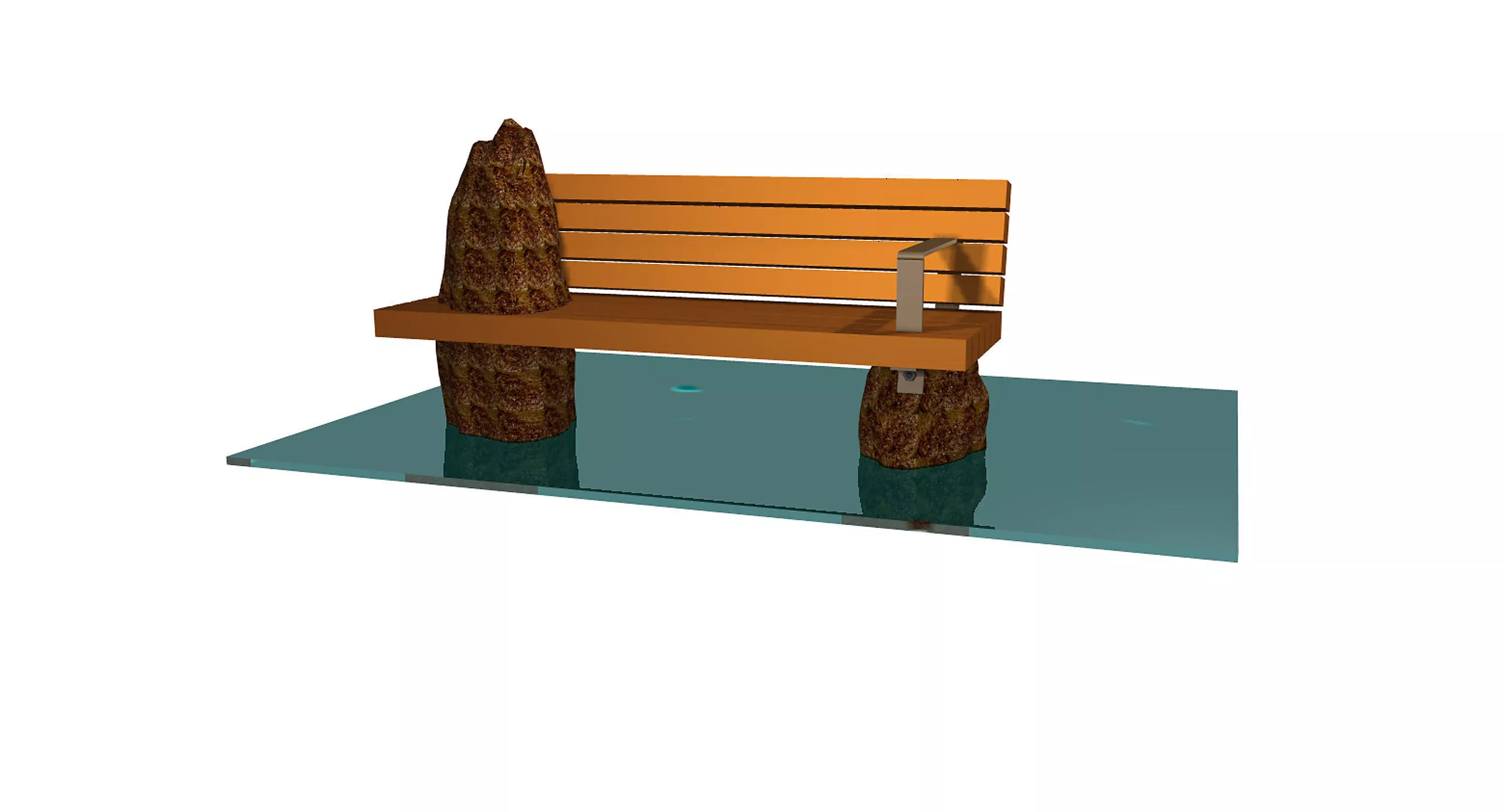 Stone Bench Free 3D model