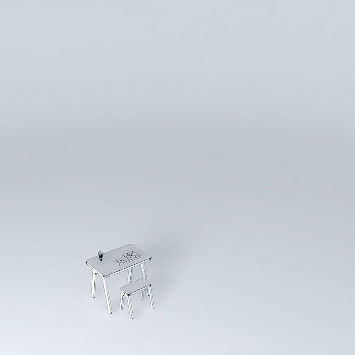 child table kids table Free 3D model_3
