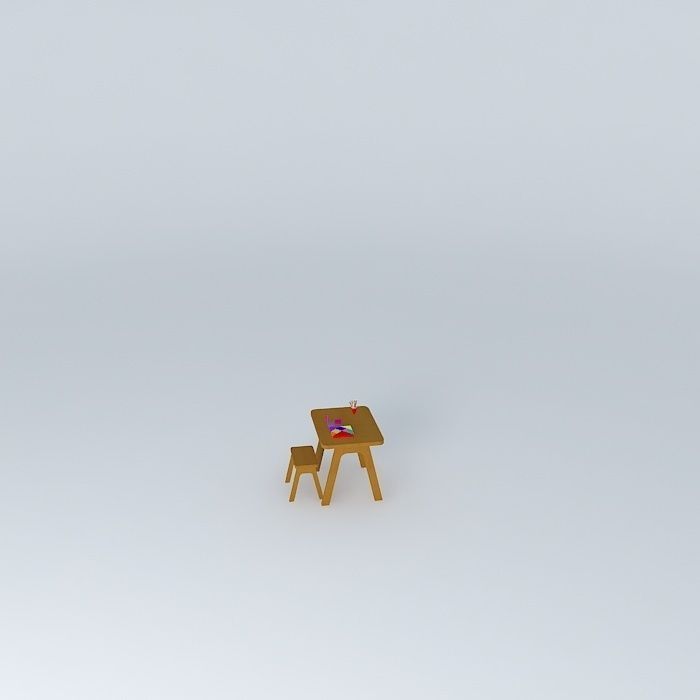 child table kids table Free 3D model_2