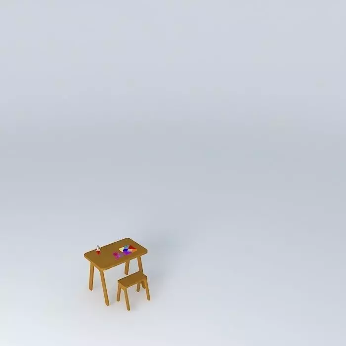 child table kids table Free 3D model_0