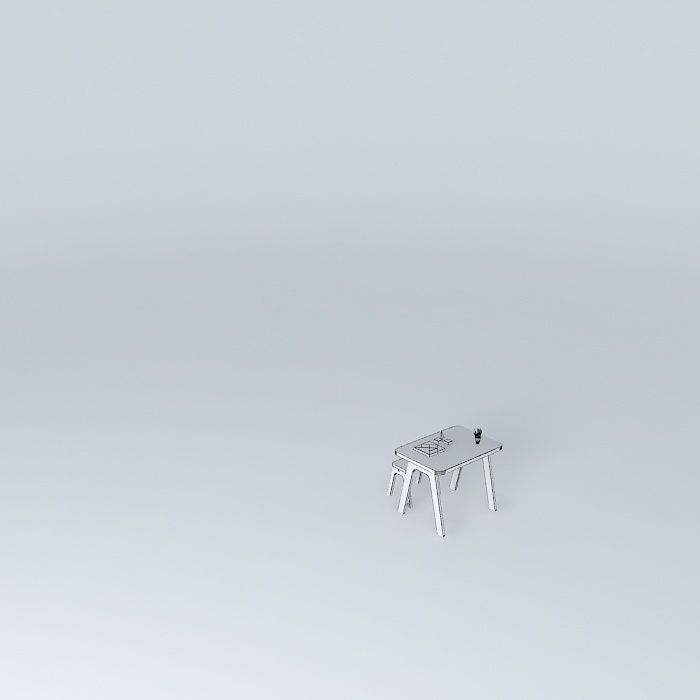 child table kids table Free 3D model_4