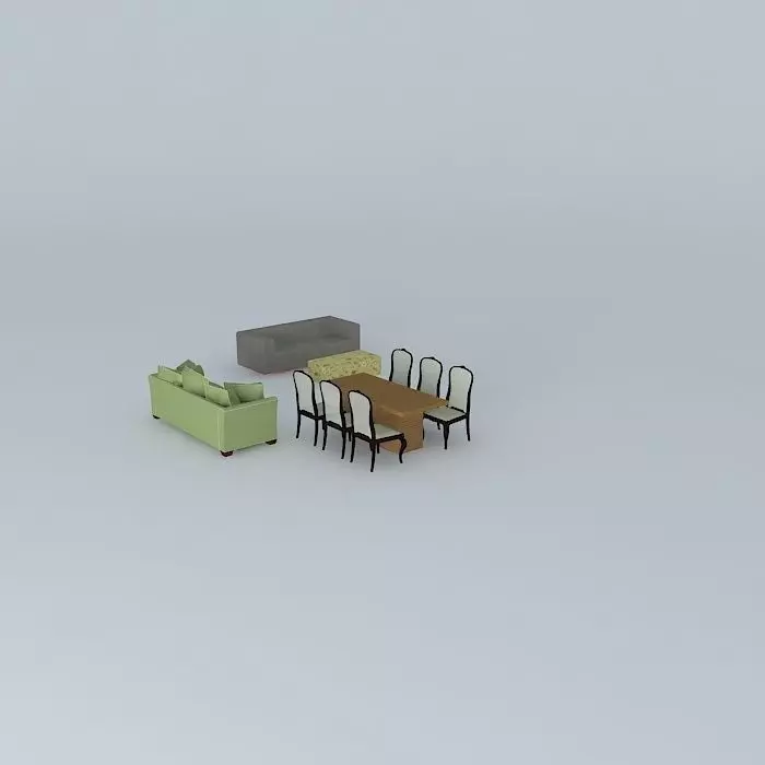deboraorkut dining table and chairs Free 3D model_0
