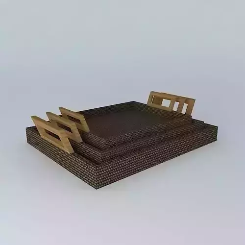 set tray tray set tray tray wicker Free 3D model