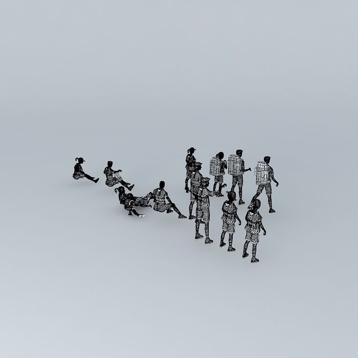 German girl guides and boy scouts 3D model CGTrader