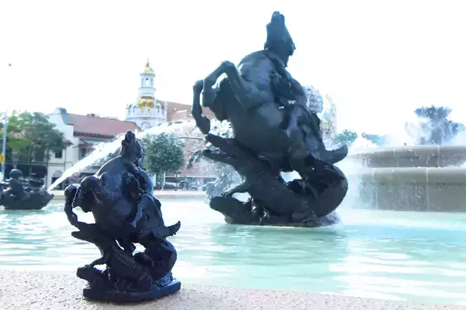 JC Nichols Memorial Fountain Sculptures Free 3D print model