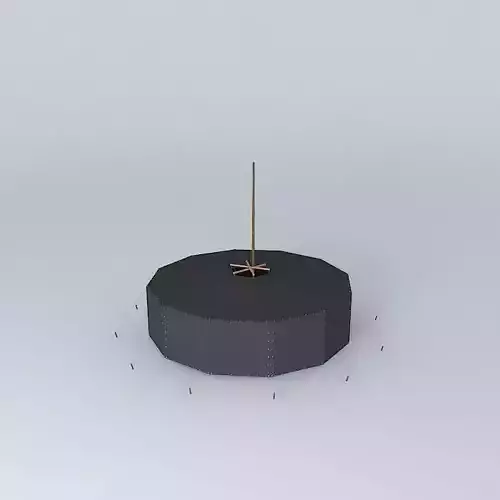 Jurt round table with candle on top