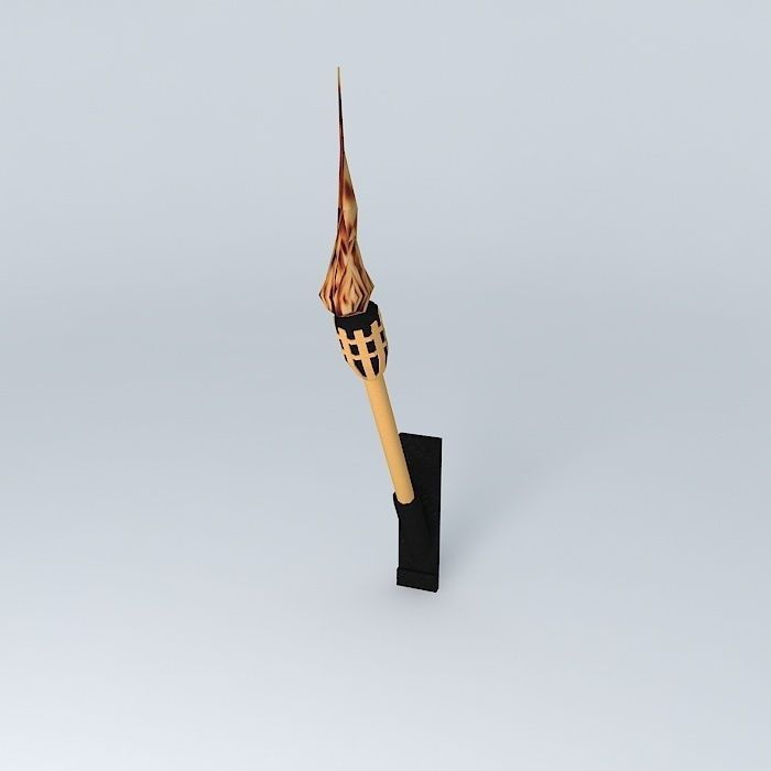 Bamboo torch 3D model_1