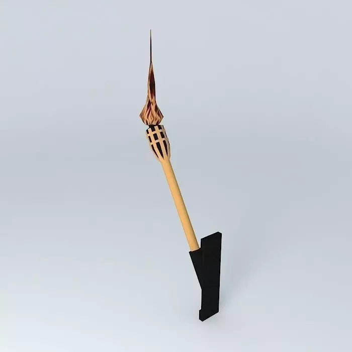 Bamboo torch 3D model_0