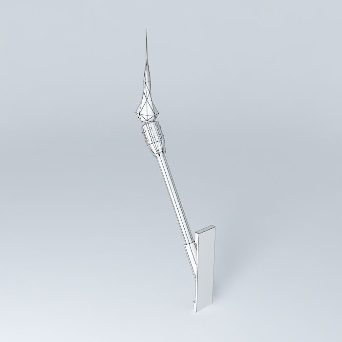 Bamboo torch 3D model_3