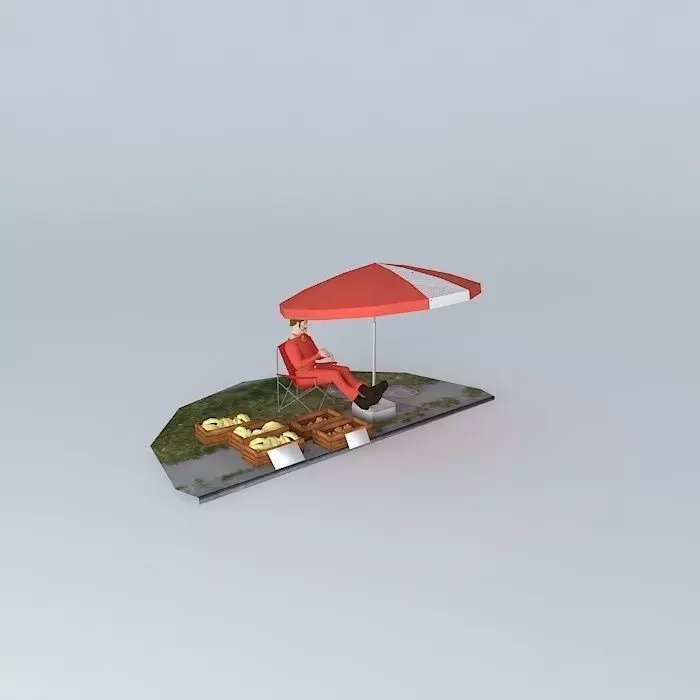 Market stall 3D model_0