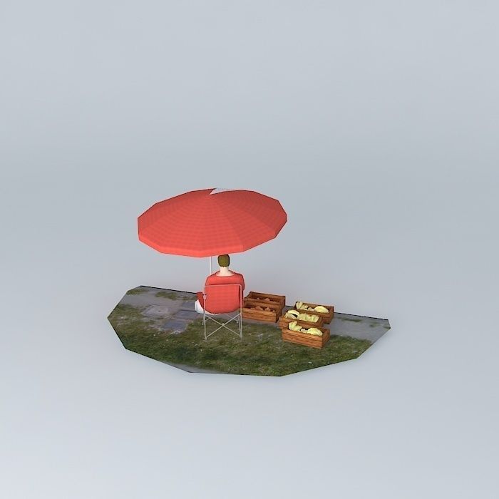 Market stall 3D model_1