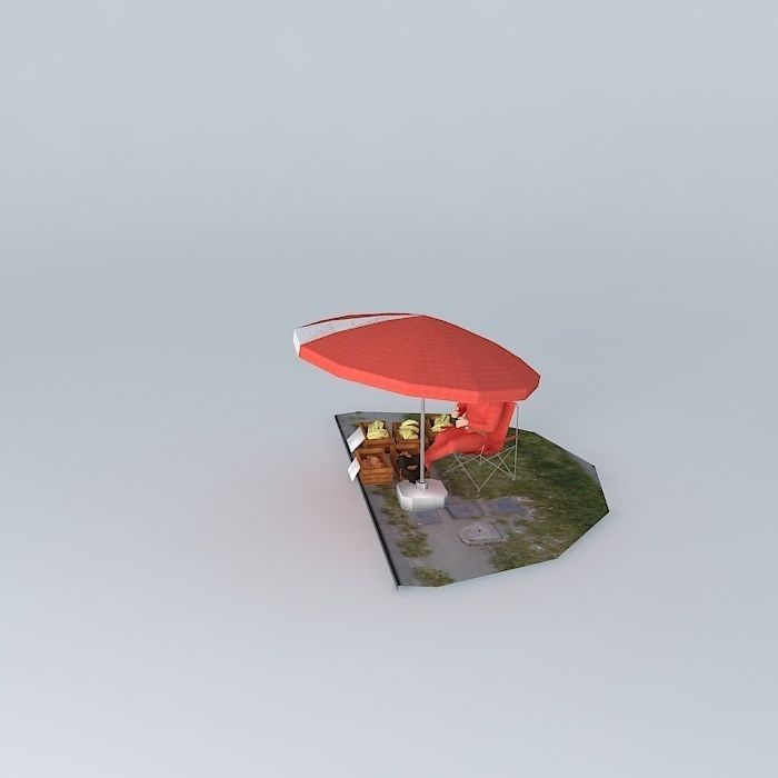 Market stall 3D model_2
