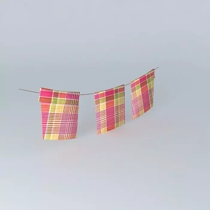 dishclothes on a line Free 3D model