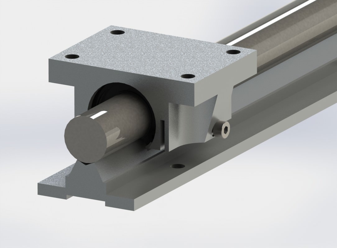 SBR20 Linear Supported Rail for CNC Free 3D model_2