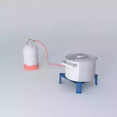 Gas stove with cooking pot