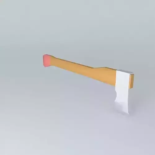 Ax with wooden shaft