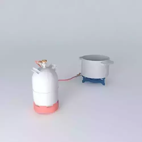 Gas cooker with cooking pot