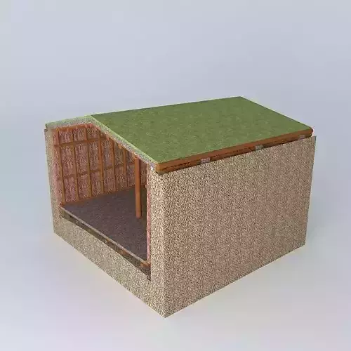 Primitive pit hut detail Free 3D model