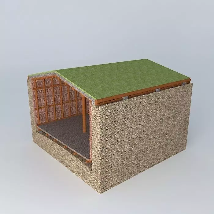 Primitive pit hut detail Free 3D model