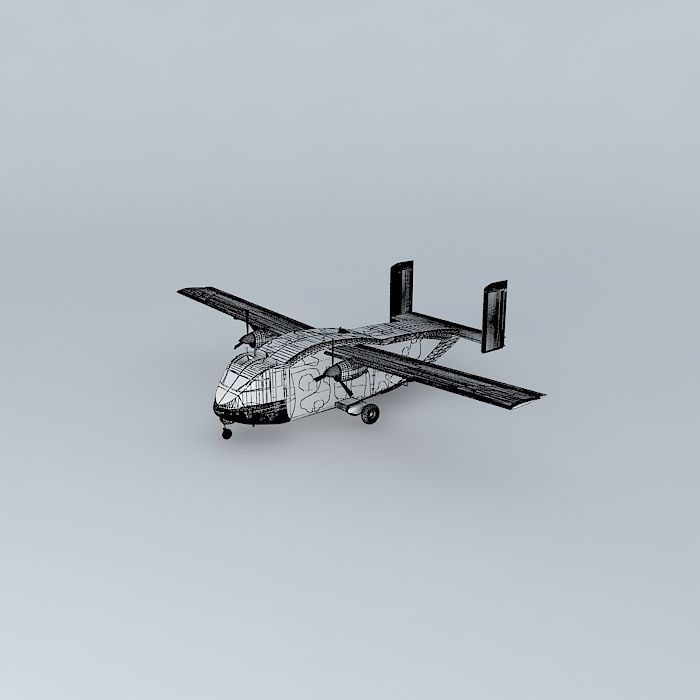 SHORT pink skydiving skyvan FULL INTERIOR 3D model_4