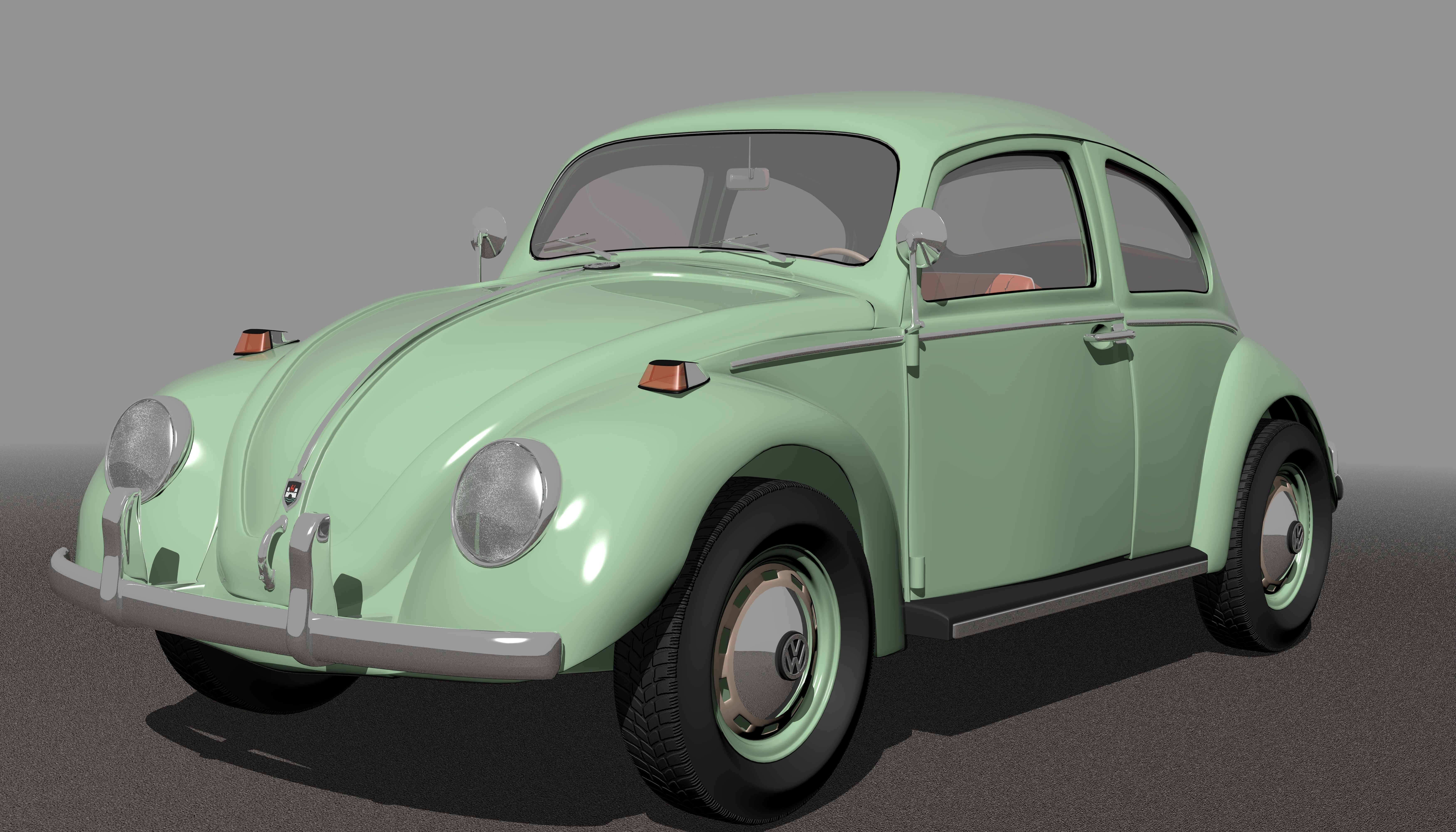 Wolkswagen Old Beetle Low-poly 3D model_1