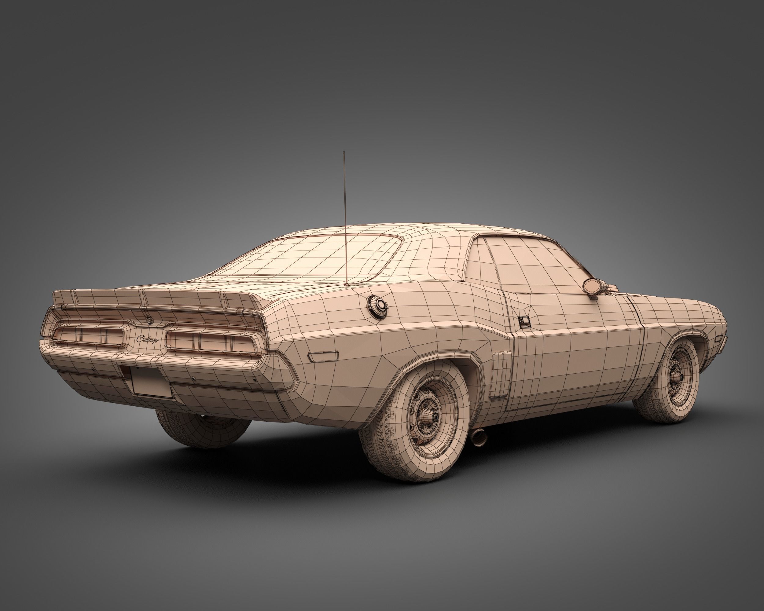 1971 Dodge Challenger TA 3D model_8
