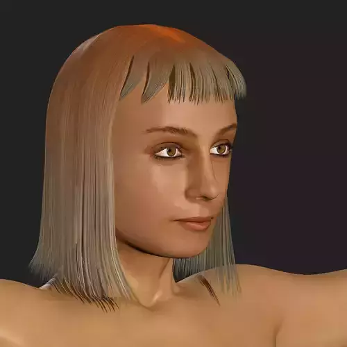 Realistic Woman standing woman on the floor  without dress 