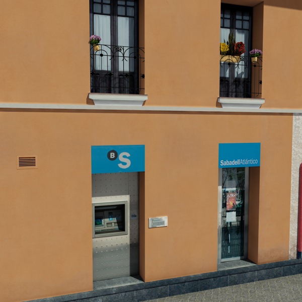 Building with balconies and balconies Low-poly 3D model_3