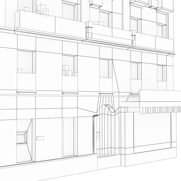 Building with balconies and balconies Low-poly 3D model_13