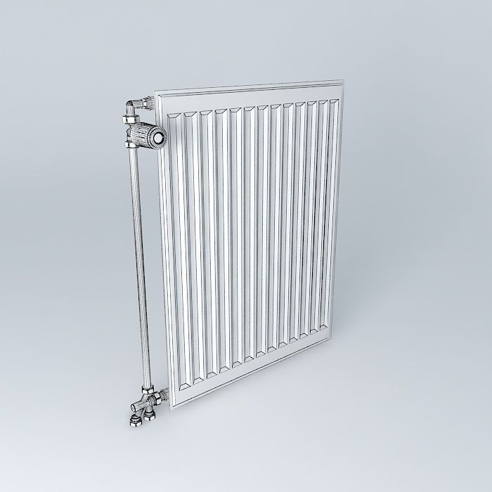 H720 L550 steel radiator one blade Free 3D model_3