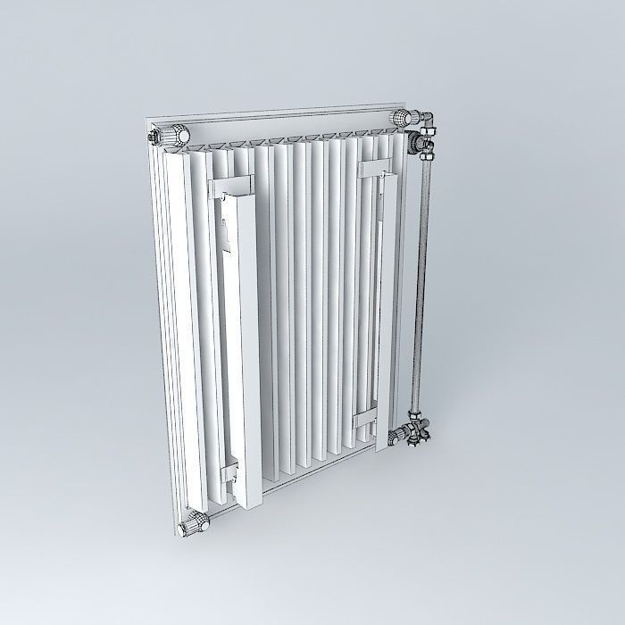 H720 L550 steel radiator one blade Free 3D model_4