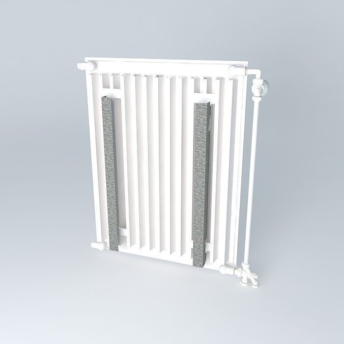 H720 L550 steel radiator one blade Free 3D model_1