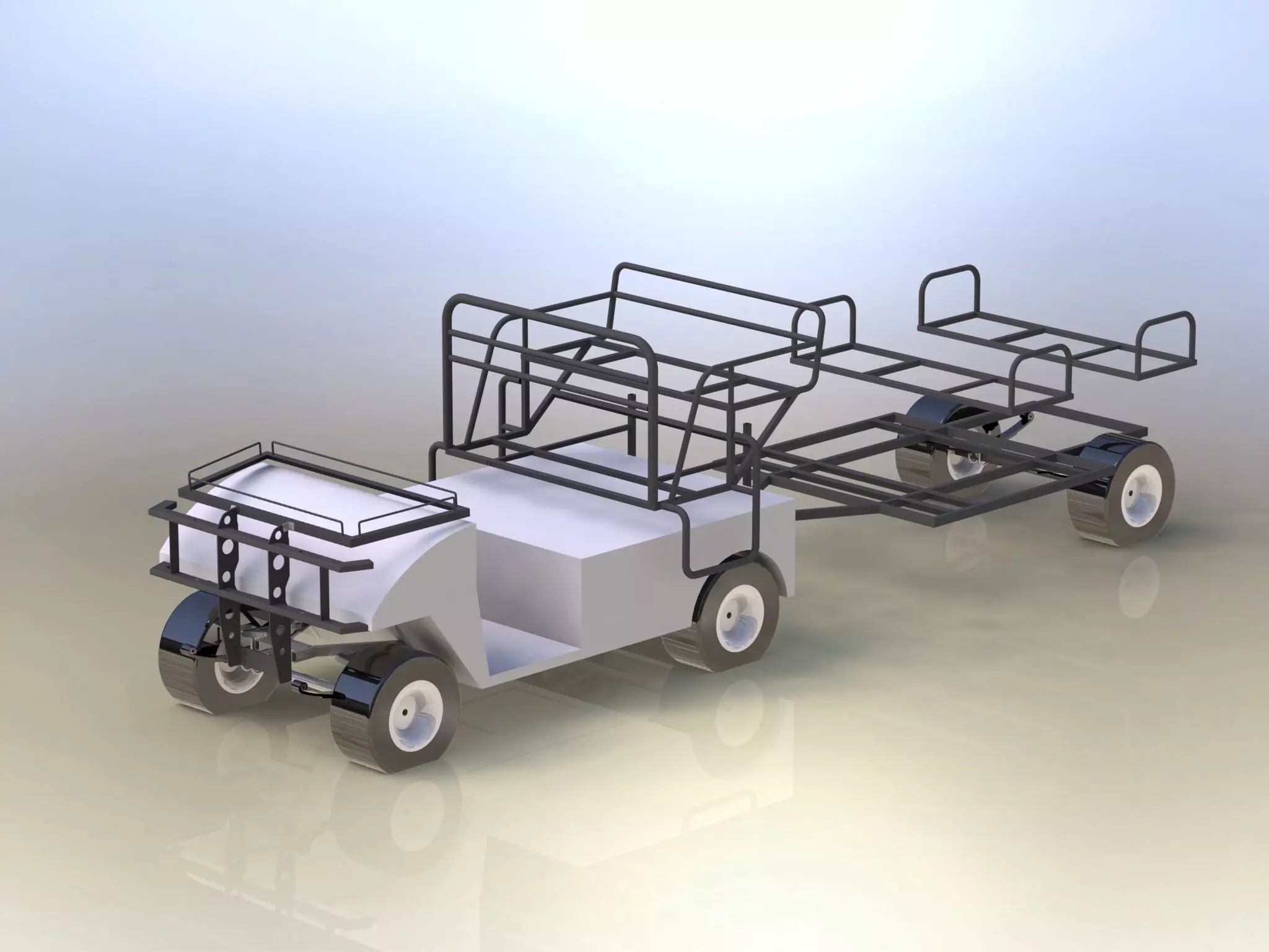 Basic frames of electric golf car Free 3D model