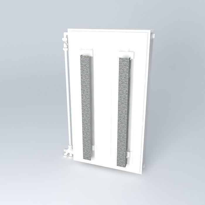 Two blades steel radiator H720 L390 Free 3D model_1
