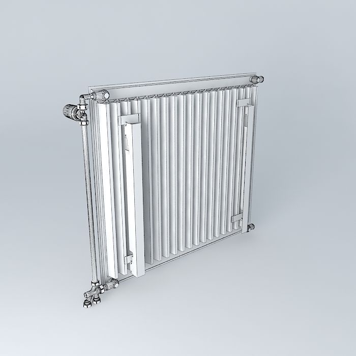 H720 L790 steel radiator one blade Free 3D model_4