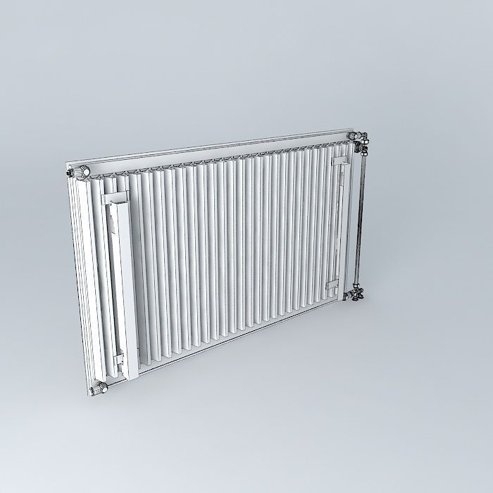 A steel radiator H720 L1190 blade Free 3D model_4