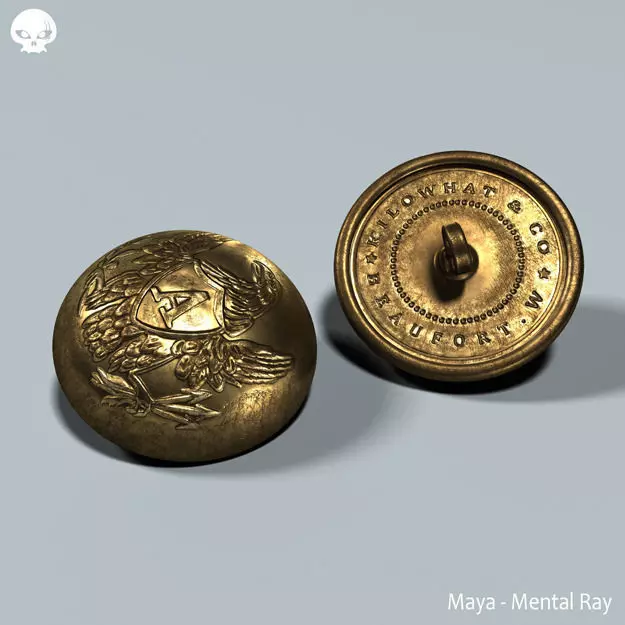 Civil War - Union Artillery Button V01 STL 3D print model_0