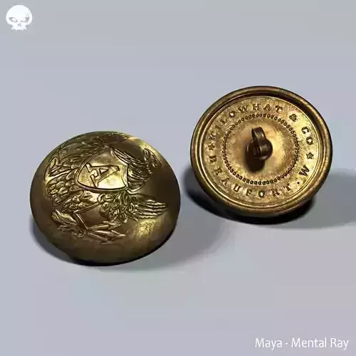 Civil War - Union Artillery Button V01 STL