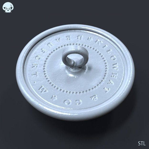 Civil War - Union Artillery Button V01 STL 3D print model_3