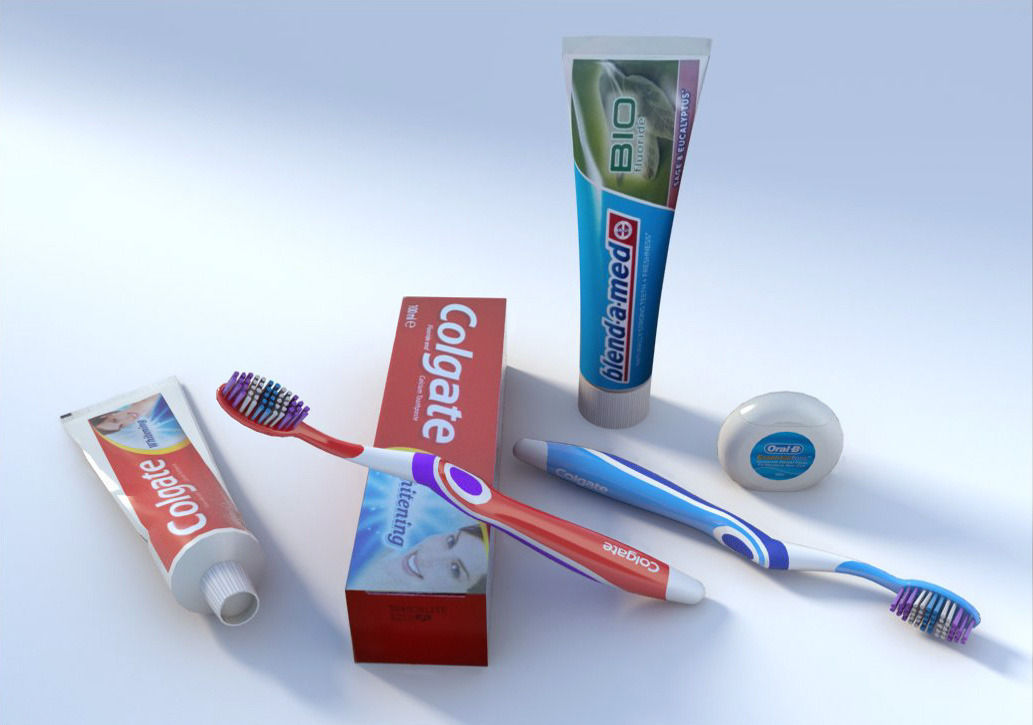 Oral hygiene set 3D model_1