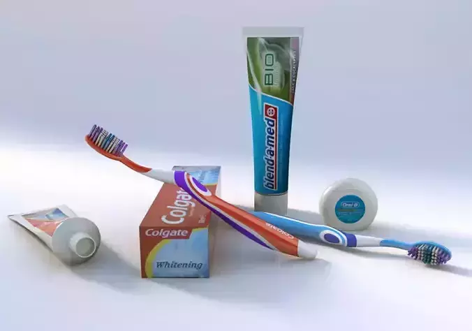 Oral hygiene set 3D model